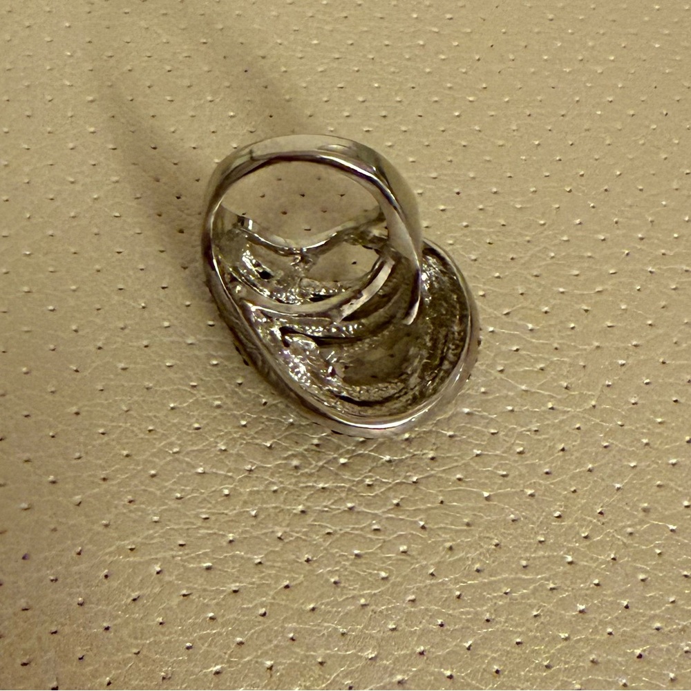 Cache Elegant Silver And Green Statement Ring - image 6